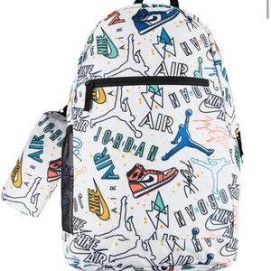 New Nike Air Jordan Big Kids Backpack SCHOOL Laptop BAG $ Pencil Case authentic